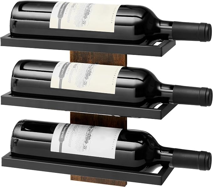 Hoctieon 3-Tier Wall Mount Wine Rack, Wall Mounted Wine Bottle Racks by Hoctieon