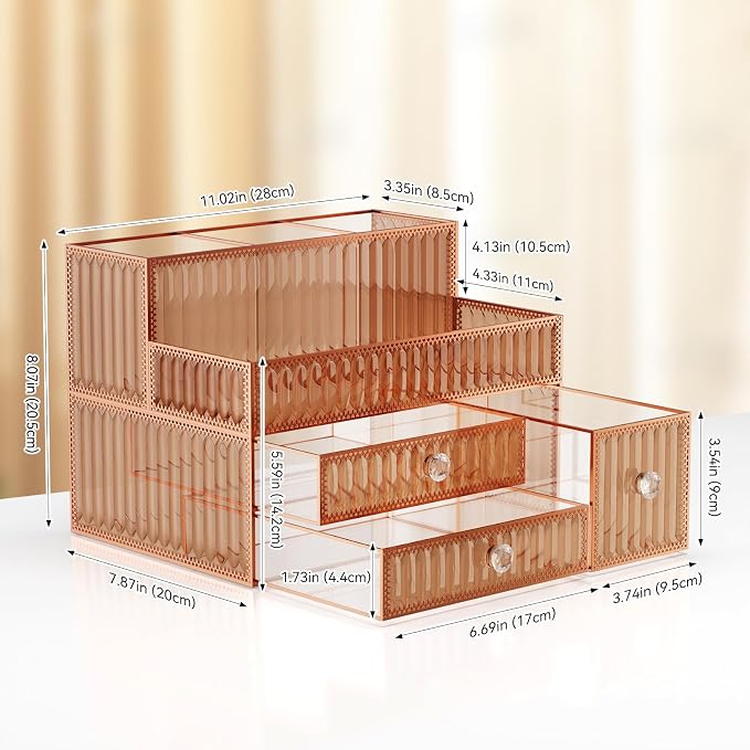 Youdepot Golden Tempered Glass Vanity Organizer - Image 6