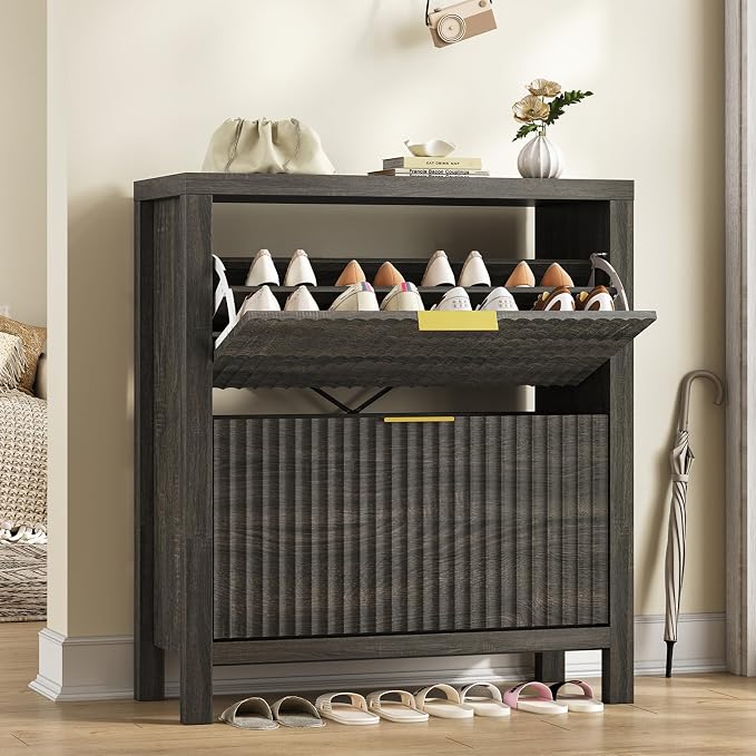 Fluted Shoe Cabinet Storage by YomiluveDesign