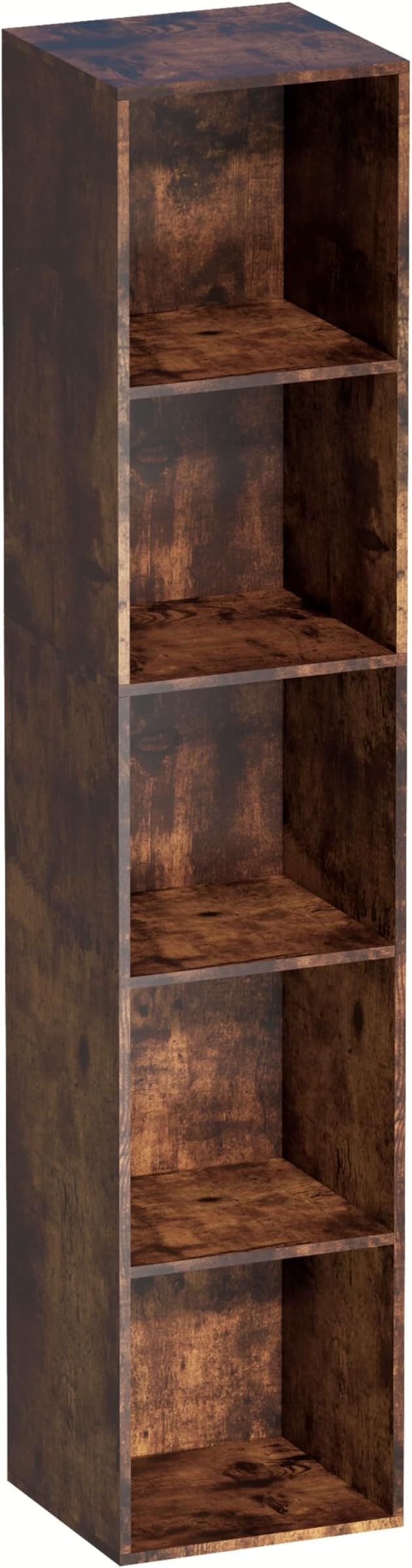Cube Storage Organizer, 5 Cube Retro Bookshelf, Freestanding 5 Tier Open Shelf - Image 5