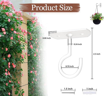 Ceiling Hooks for Hanging Plants 8P 2.5inches White - Image 2