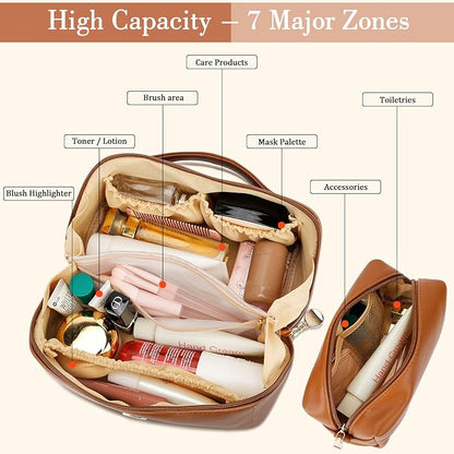 Birthday Gifts for Women Teen Girl, Personalized Initial Makeup Organizer Bag - Image 3