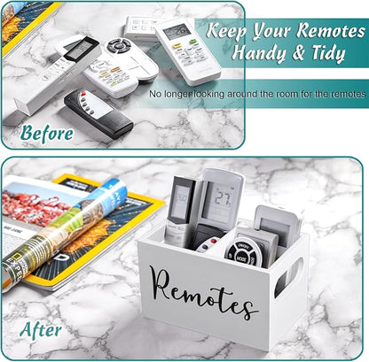 DRASTAR Remote Control Holder, Wood TV Remote Holder, Remote Storage Caddy - Image 3