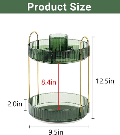 360 Rotating Makeup Organizer, 2 Tier Large Capacity Make Up Organizers and - Image 5