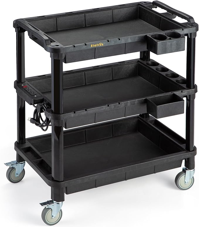3-Shelf Rolling Utility Cart by ELAFROS