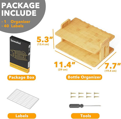 SpaceAid Bamboo Water Bottle Organizer - Image 5