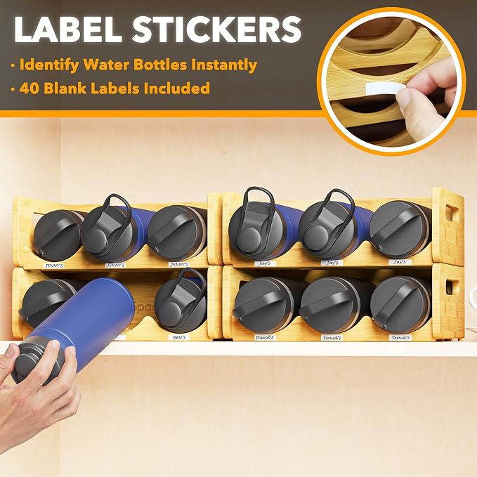 SpaceAid Bamboo Water Bottle Organizer - Image 4