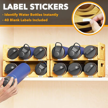 SpaceAid Bamboo Water Bottle Organizer - Image 4