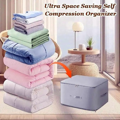 Ultra Space Saving Self Compression Organizer, 4 Pack Comforter Storage Bags - Image 5