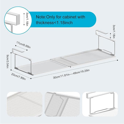 2 Pack Hanging Under Shelf Storage Basket, Expandable Organizer - Image 3