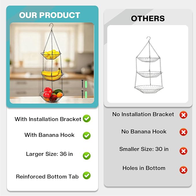 3 Tier Hanging Fruit Basket - Image 4