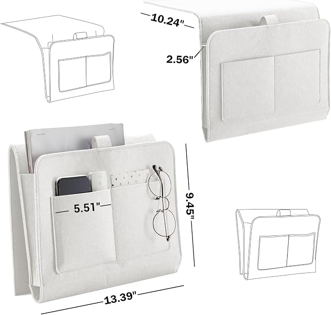 YOUDENOVA Bedside Caddy, Bedside Storage Caddy, Bedside Organizer - Image 9