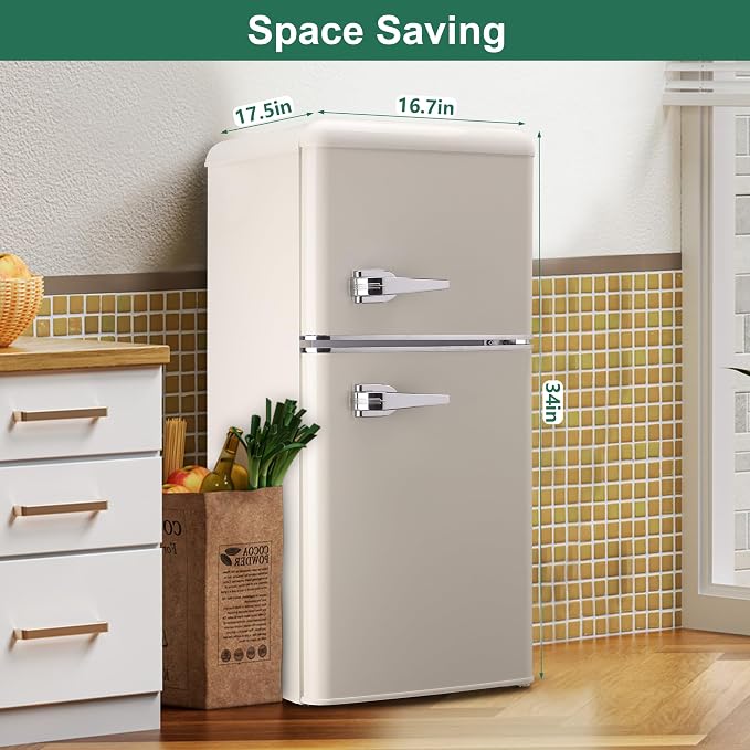 Retro Mini Fridge, 3.2 Cu. Ft. Small Refrigerator - Image 8