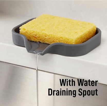 Zulay Kitchen Small Silicone Sponge Holder – Space-Saving Sink Organizer Tray - Image 8