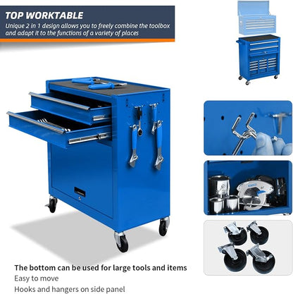 8-Drawer High Capacity Rolling Tool Chest, Removable Cabinet Storage Tool Box - Image 5
