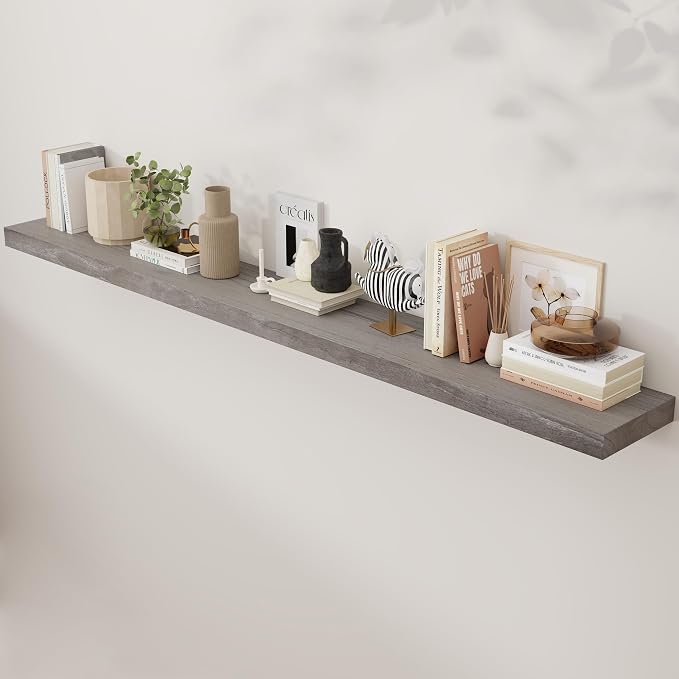 Axeman Rustic Elm Wood Floating Shelves by Axeman