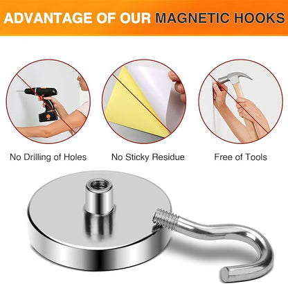 MIKEDE Strong Magnetic Hooks, 120Lbs Heavy Duty Magnetic Hooks - Image 5