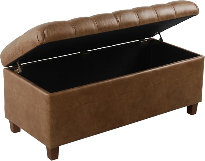 HomePop 40" Button Tufted Storage Bench - Image 4