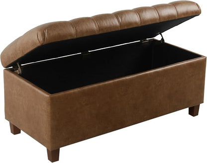 HomePop 40" Button Tufted Storage Bench - Image 4
