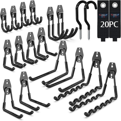 3-H Garage Wall Hooks 20 Pack, Garage Hooks Heavy Duty by 3-H