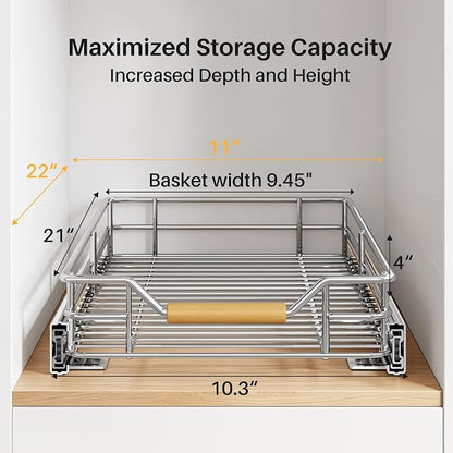 Pull out Cabinet Organizer, Heavy Duty Smooth Sliding Under Cabinet Shelves - Image 2