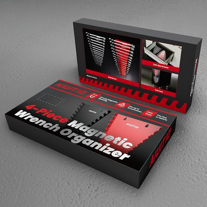 4 Pack Magnetic Wrench Organizer, 64-Slot Magnetic Wrench Organizer Tray - Image 7