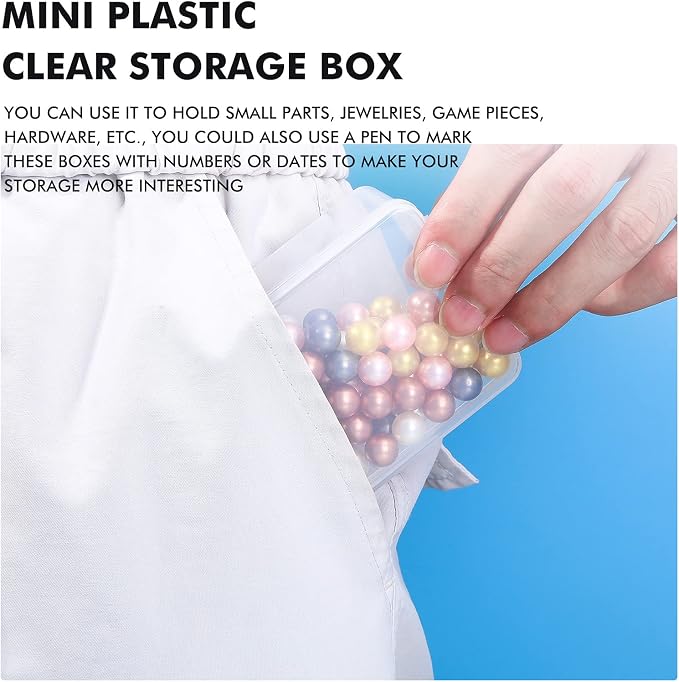 Jetec 6 Pieces Mini Plastic Clear Beads Storage Containers Box - Image 4