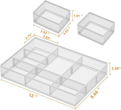 Marbrasse 3 Packs White Desk Drawer Organizers, Drawer Organizer Tray - Image 3