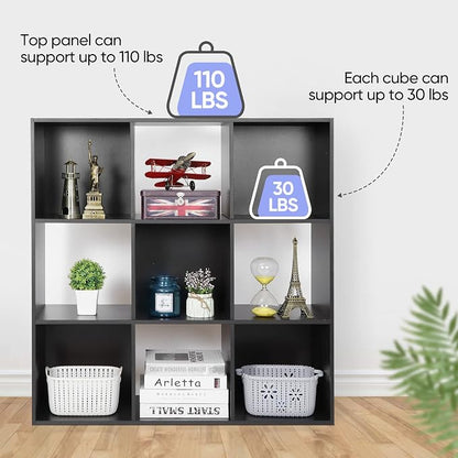 ZenStyle 9 Cube Storage Shelf Organizer, Wooden Bookshelf System Display Cube - Image 4