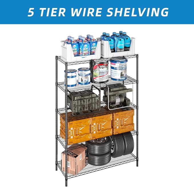 Guan River 5-Shelf Heavy Duty Wire Shelving, Metal Shelf, Sturdy and Durable - Image 6