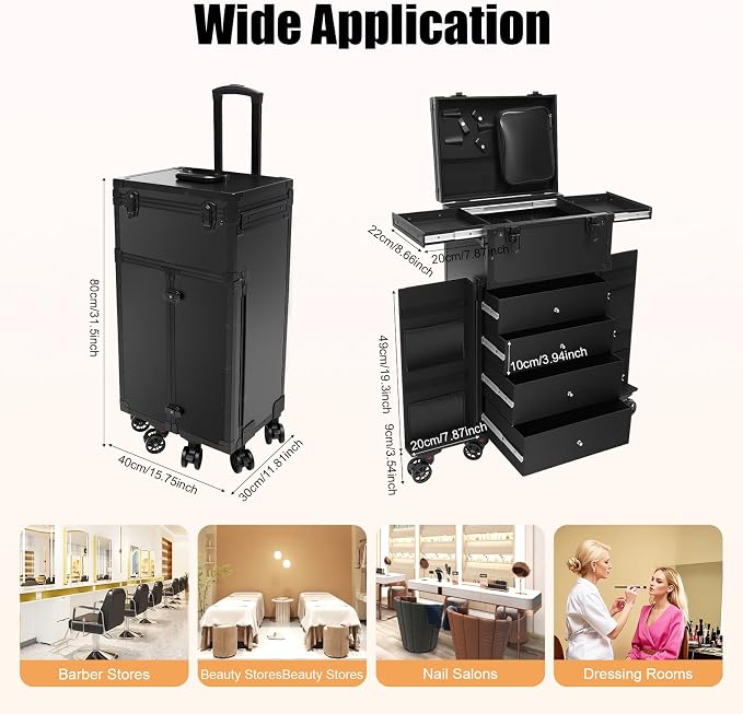 Cosmetic Train Case, Makeup Organizer Travel Case - Image 5