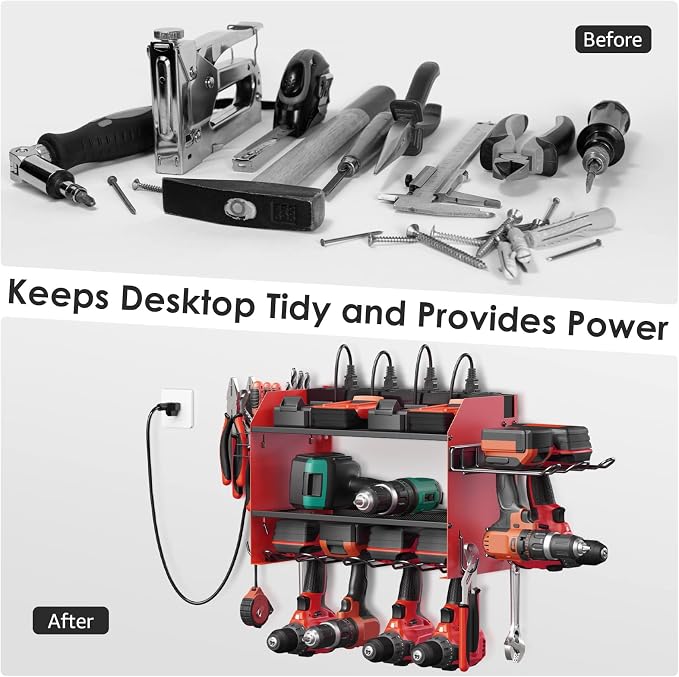 CCCEI Modular Power Tool Organizer Wall Mount Charging Station, Garage Drill - Image 4