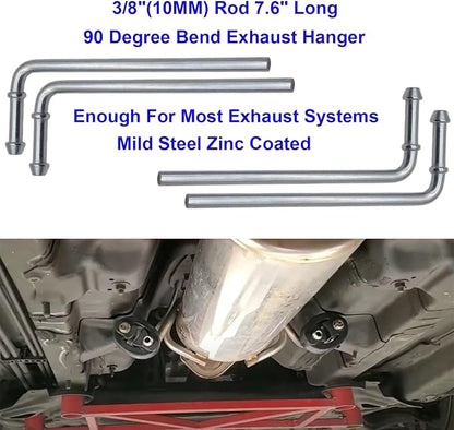 32PCS Heavy Duty Exhaust Hanger Rod Set 3/8" Rod 90°7.6" Long & Straight 10" - Image 4