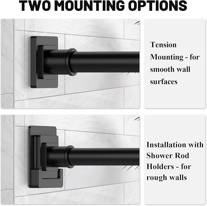 UIOSANRT Matte Black Shower Curtain Rod 31-79 inches - Image 4