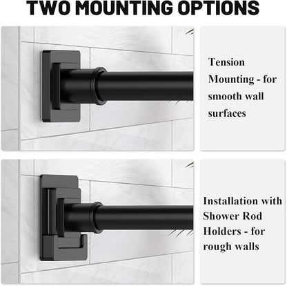 UIOSANRT Matte Black Shower Curtain Rod 31-79 inches - Image 4