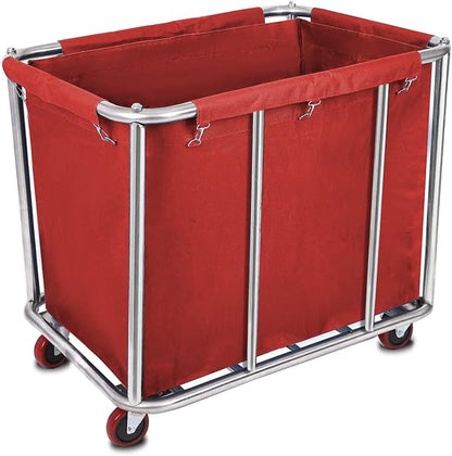 10 Bushels Laundry Cart Commercial/Home, Heavy Duty Large Stainless Steel by LORQING
