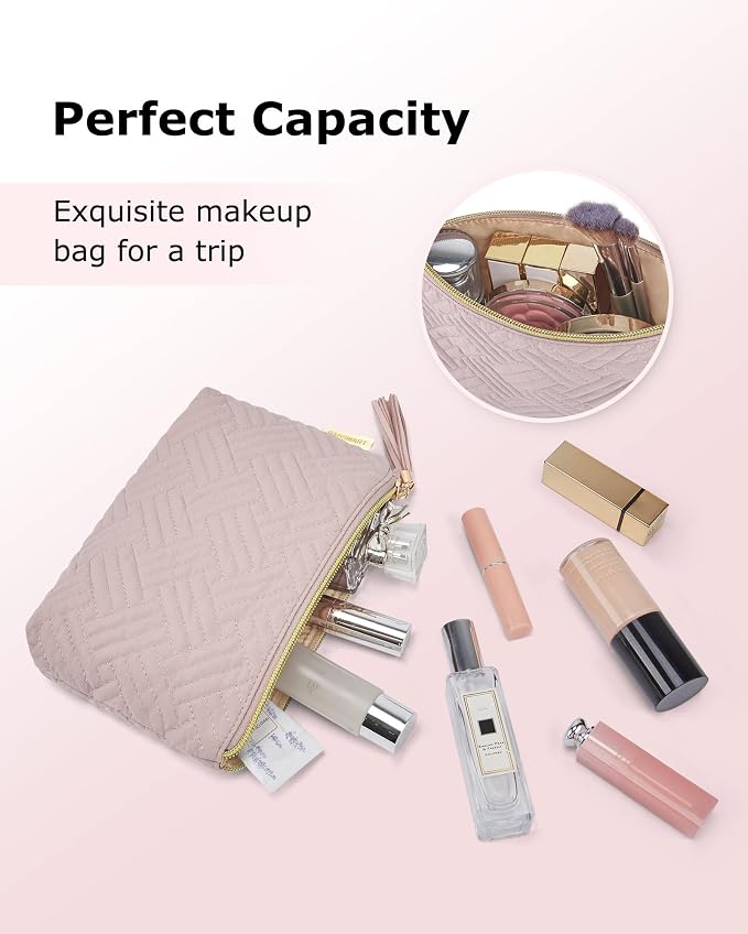 BAGSMART Small Makeup Bag, Elegant Cosmetic Pouch - Image 4
