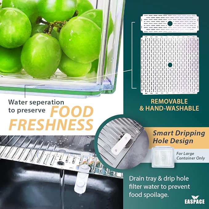 10-Pack Clear Fridge Organizer Bins - Image 4