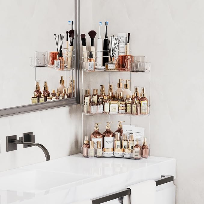3-Tier Corner Bathroom Counter Organizer - Image 3