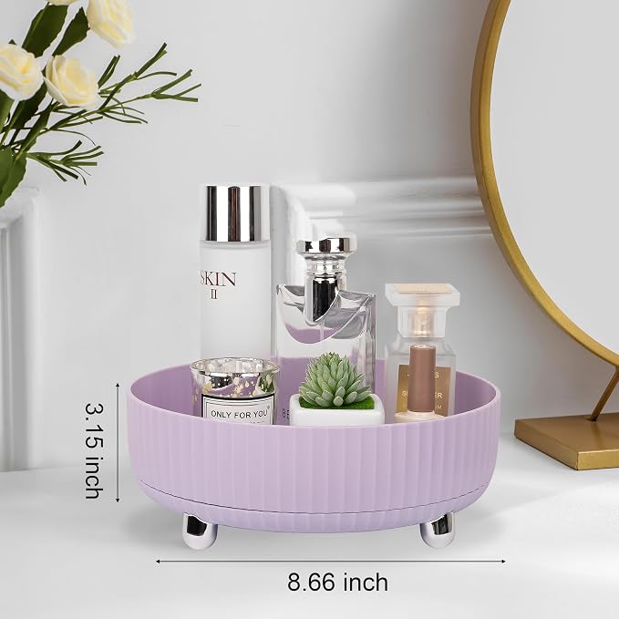 Anyoifax Makeup Perfume Organizer Tray 360 Degree Rotating Lazy Susan Skincare - Image 4
