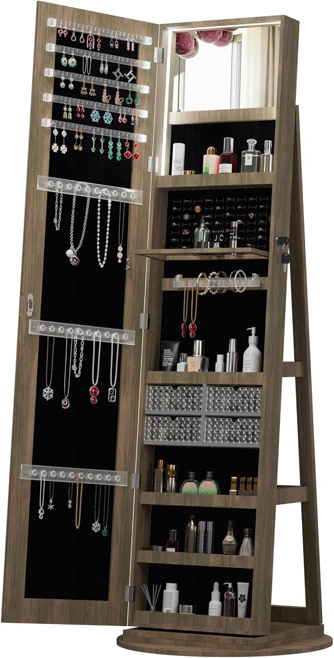 Montary 360° Rotating Jewelry Cabinet - Image 5