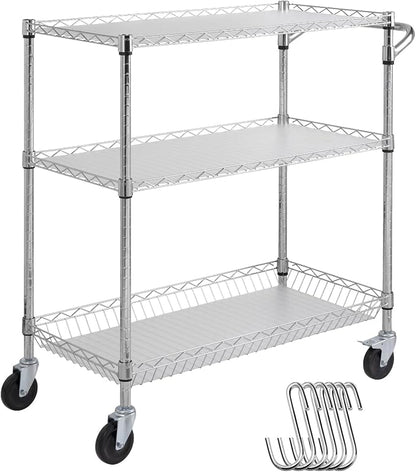 VEVOR Kitchen Utility Cart, 3 Tiers, Wire Rolling Table by VEVOR