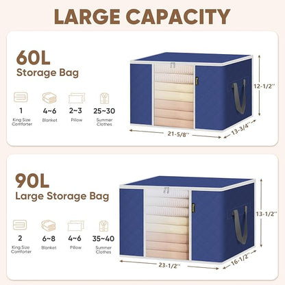 BALEINE 8 Pack Clothes Storage Bags, 16 Gallon Storage Containers - Image 6