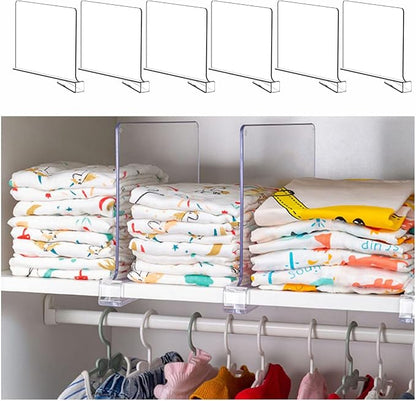 Yieach 6 Pack Clear Acrylic Shelf Divider by Yieach