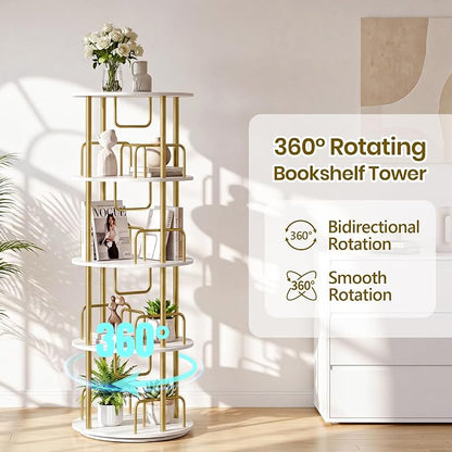 360° Rotating Bookshelf, Revolving Bookcase - Image 4