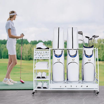 Lauren&Harold Golf Bag Organizer Garage Storage, Golf Storage Rack Stand Fits 2 - Image 2