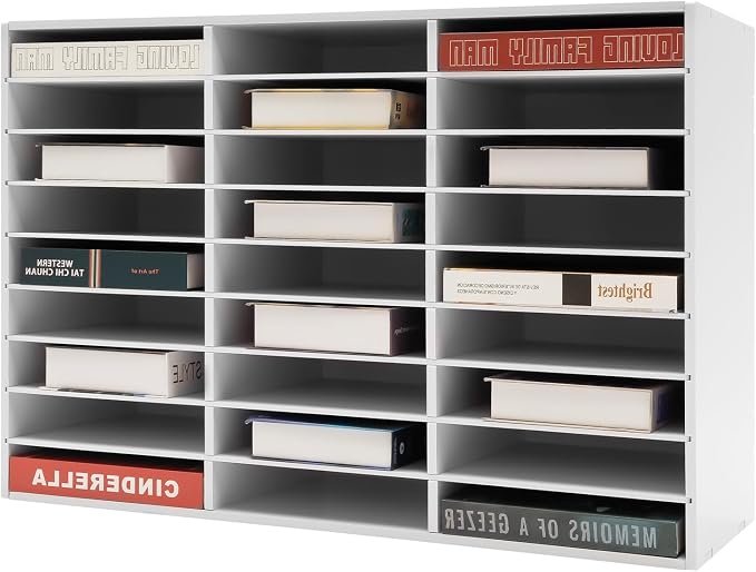 27 Compartments Literature Organizer, Desktop File Sorter Mail Center Paper by pijopang
