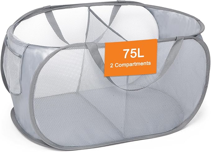 Sturdy Collapsible Laundry Baskets, Foldable Pop Up Laundry Hamper, Durable 2 by Bemkoo
