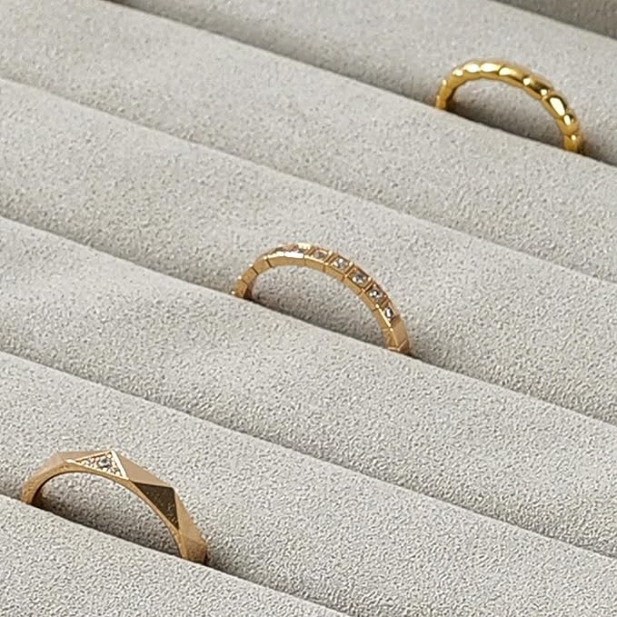 Premium PU Leather Stackable Jewelry Ring Display Tray Ring Earring Display - Image 6