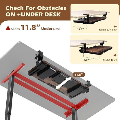 Large 26.77" Keyboard Tray Under Desk - Image 5
